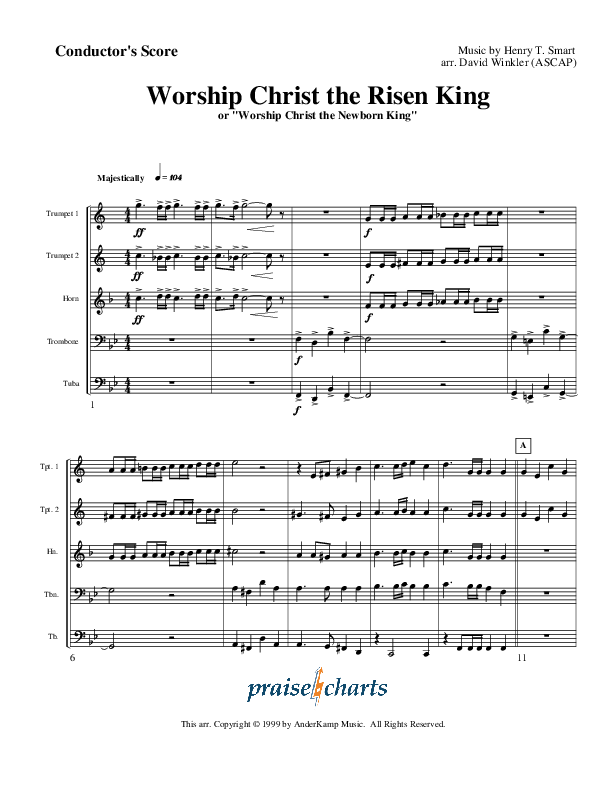 Worship Christ The Risen King Brass Quintet (AnderKamp Music)
