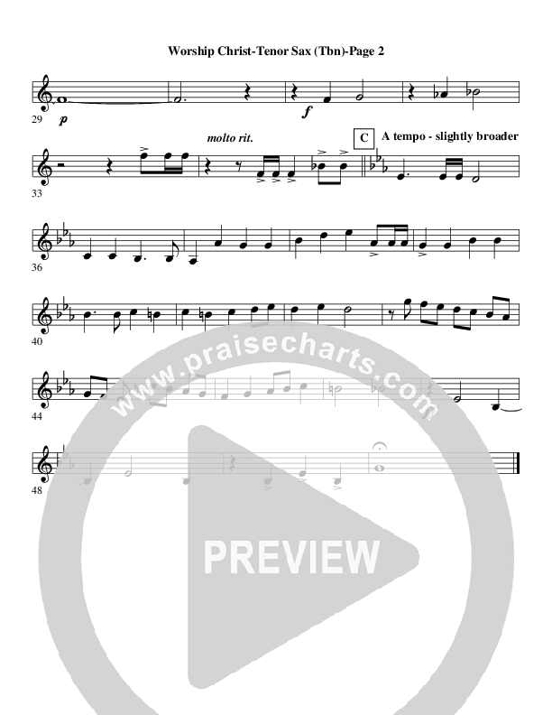 Worship Christ The Risen King Tenor Sax 1 (AnderKamp Music)