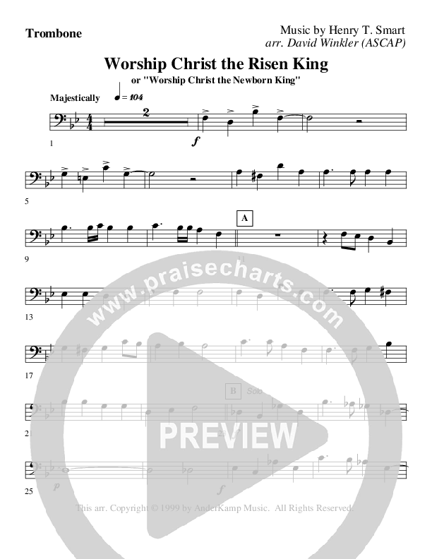 Worship Christ The Risen King Trombone (AnderKamp Music)