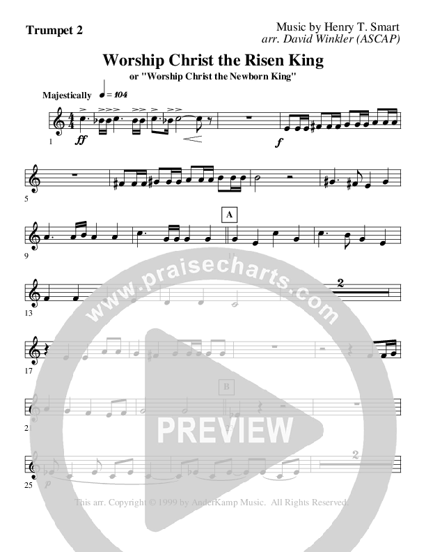 Worship Christ The Risen King Trumpet 2 (AnderKamp Music)