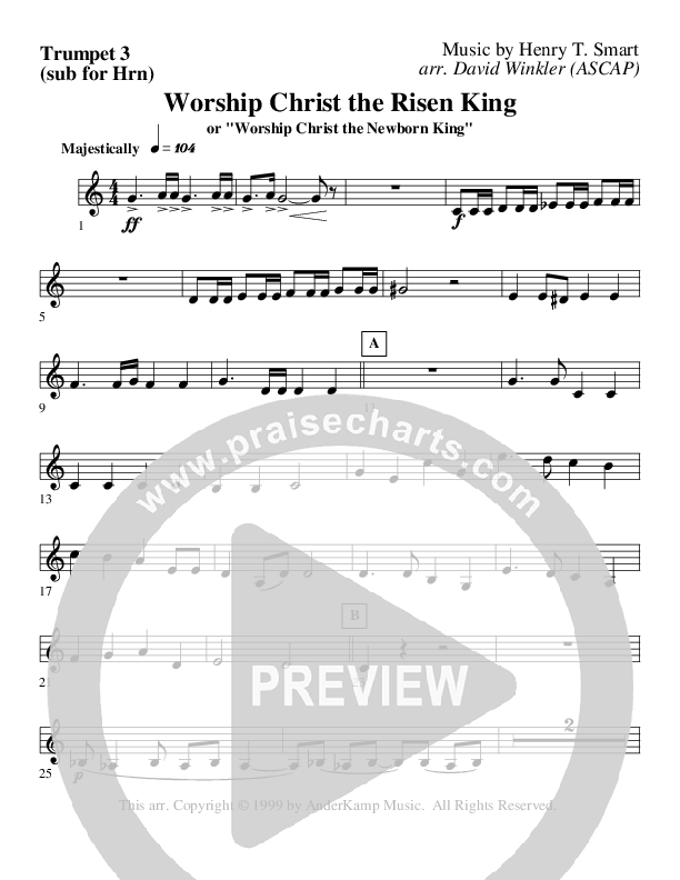 Worship Christ The Risen King Trumpet 3 (AnderKamp Music)