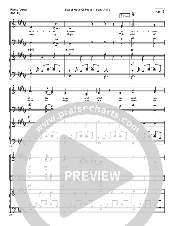 Sweet Hour Of Prayer Piano/Vocal (SATB) (Casting Crowns)