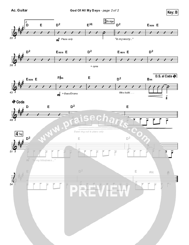 God Of All My Days Acoustic Guitar (Casting Crowns)