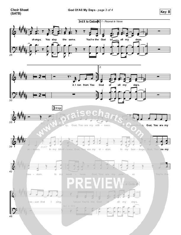 God Of All My Days Choir Vocals (SATB) (Casting Crowns)