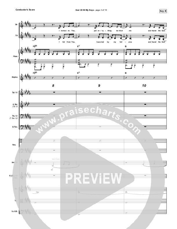 God Of All My Days Conductor's Score (Casting Crowns)