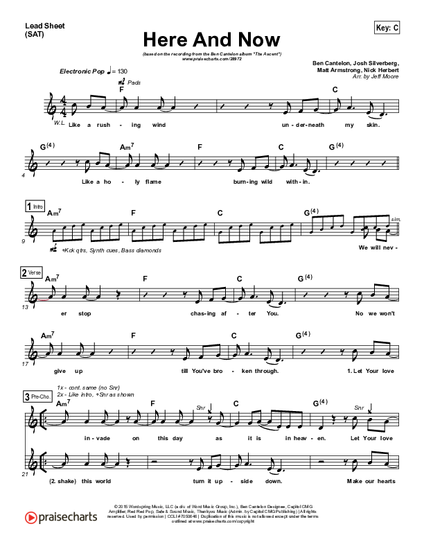 Here And Now Lead Sheet (SAT) (Ben Cantelon)