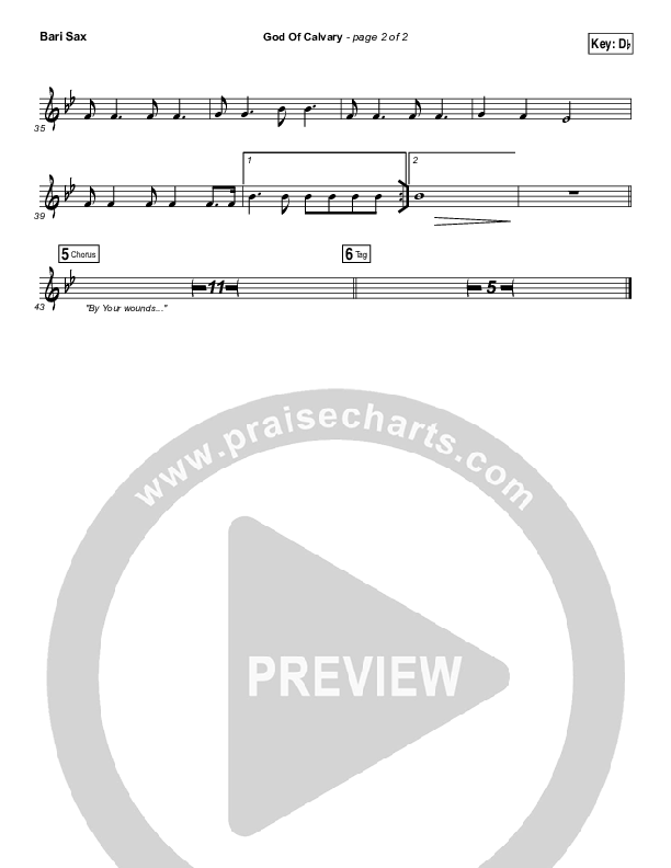 God Of Calvary Bari Sax (Chris Tomlin)