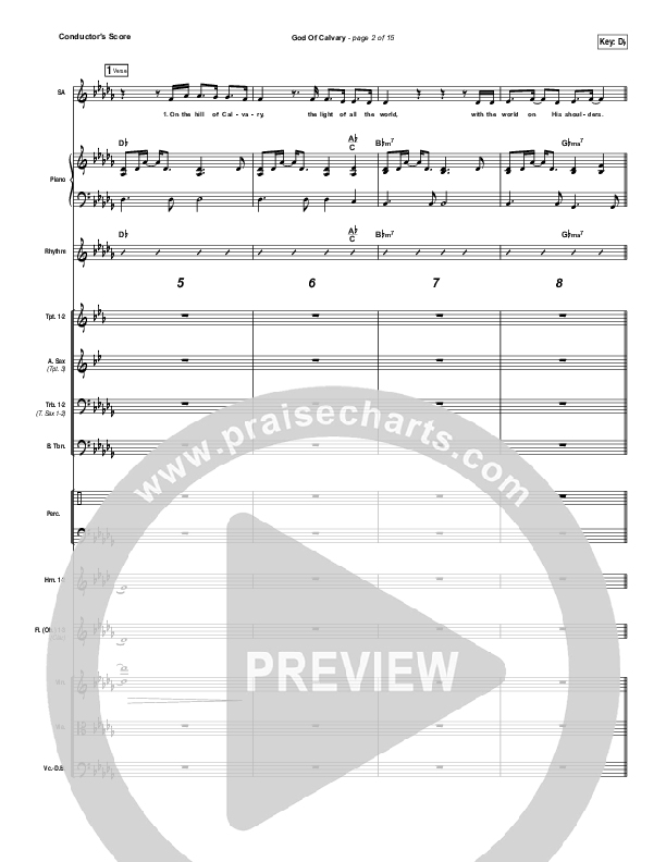 God Of Calvary Conductor's Score (Chris Tomlin)