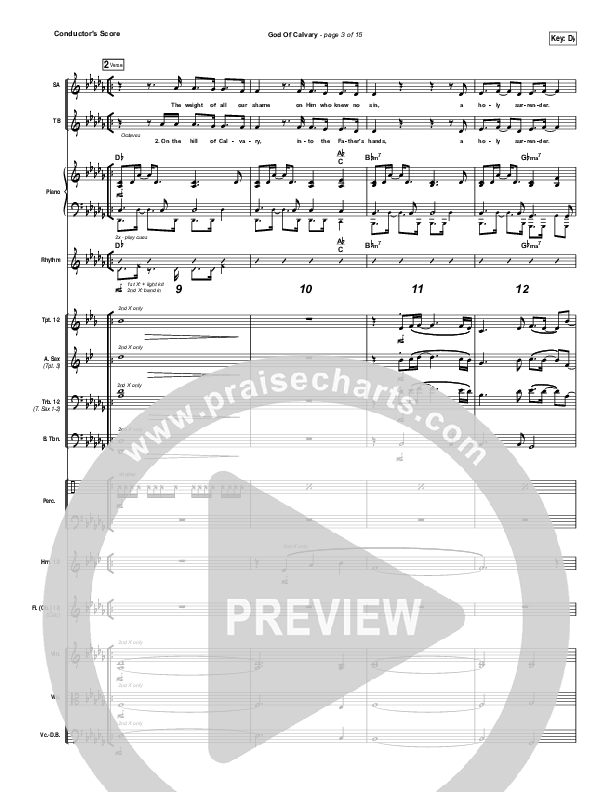 God Of Calvary Conductor's Score (Chris Tomlin)