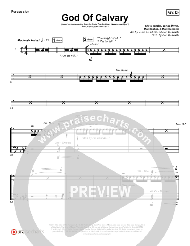 God Of Calvary Percussion (Chris Tomlin)