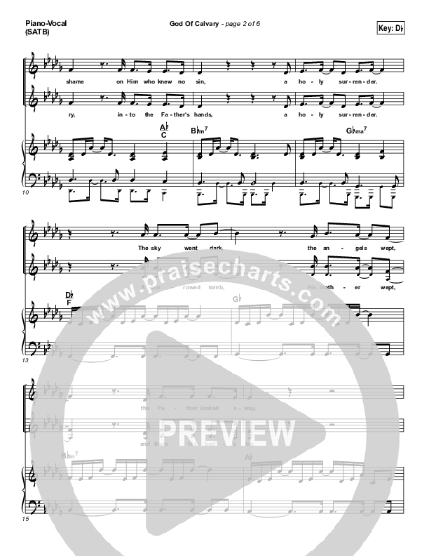 God Of Calvary Piano/Vocal Pack (Chris Tomlin)