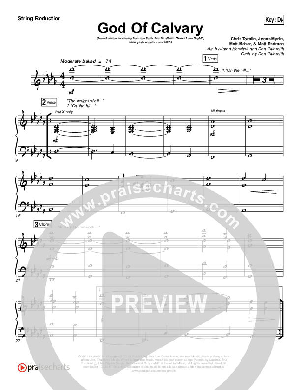 God Of Calvary String Pack (Chris Tomlin)