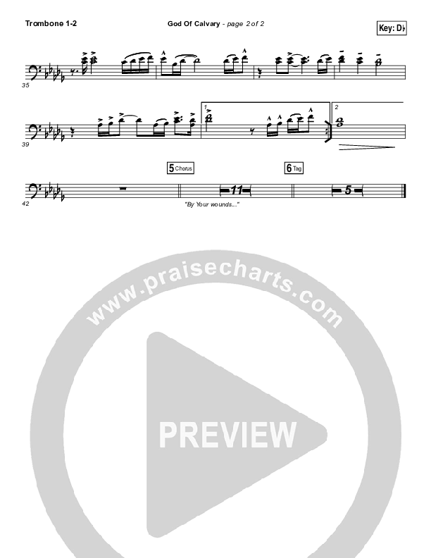 God Of Calvary Trombone 1/2 (Chris Tomlin)