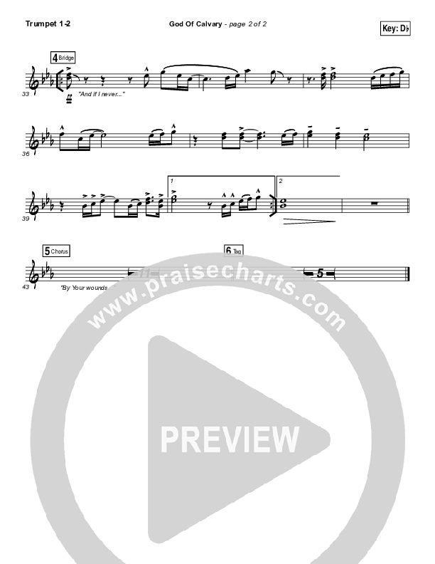 God Of Calvary Trumpet 1,2 (Chris Tomlin)