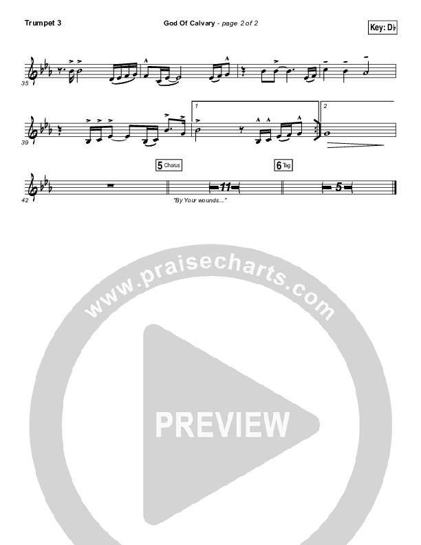 God Of Calvary Trumpet 3 (Chris Tomlin)