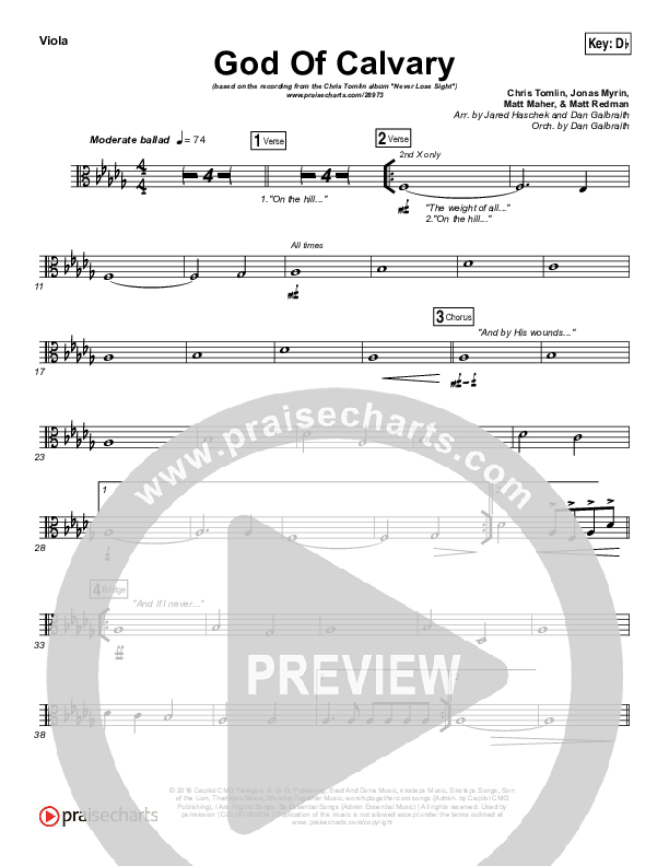 God Of Calvary Viola (Chris Tomlin)