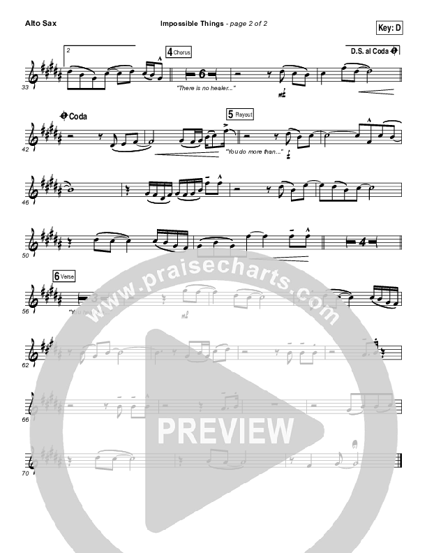 Impossible Things Alto Sax (Chris Tomlin / Danny Gokey)