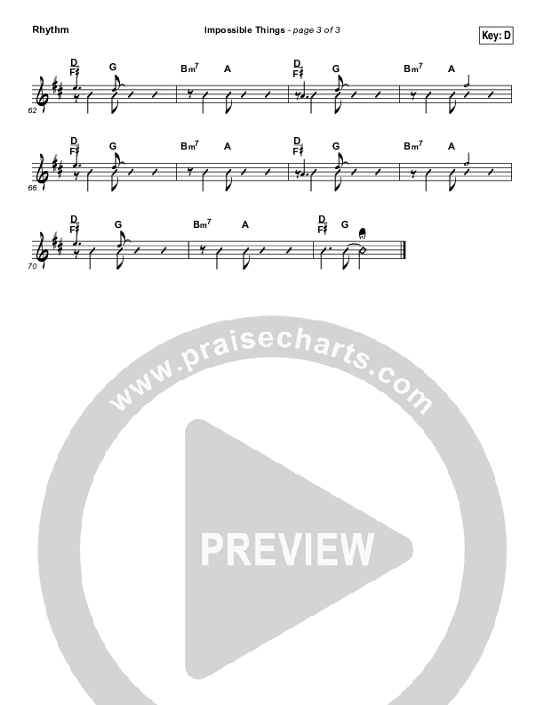Impossible Things Rhythm Chart (Chris Tomlin / Danny Gokey)