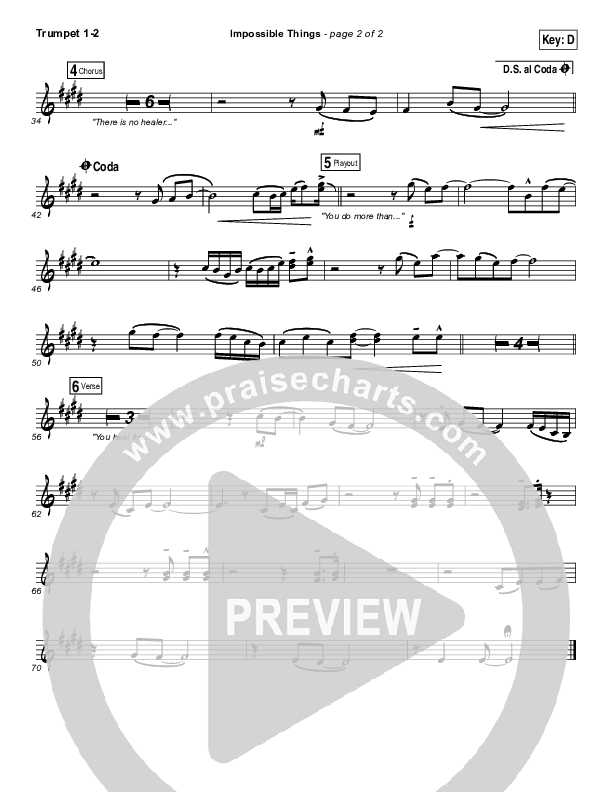 Impossible Things Trumpet 1,2 (Chris Tomlin / Danny Gokey)