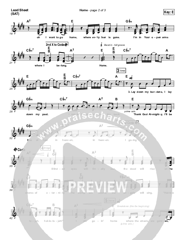 Home Lead Sheet (SAT) (Chris Tomlin)