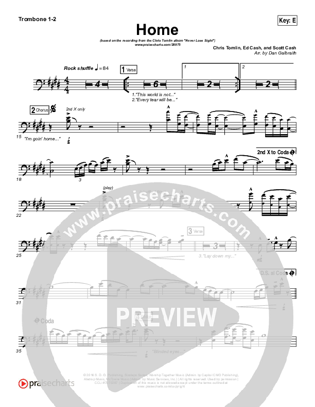 Home Trombone 1/2 (Chris Tomlin)