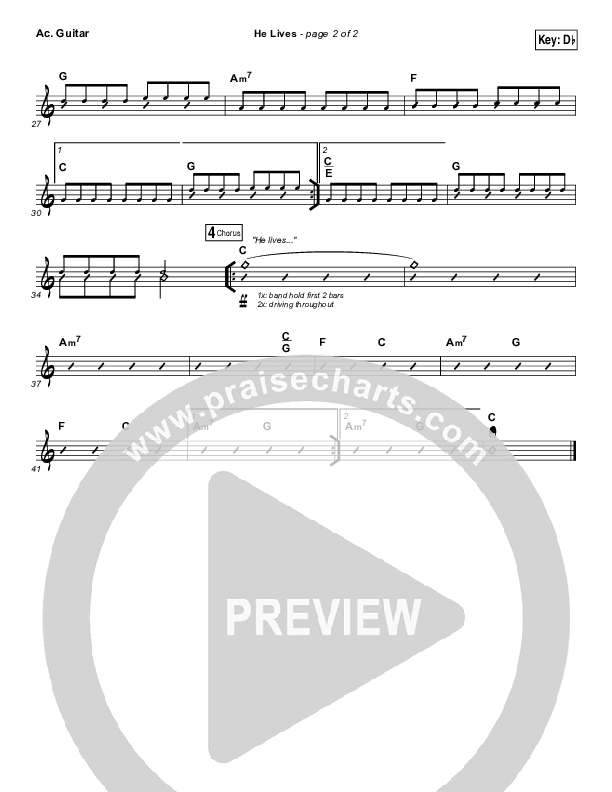 He Lives Acoustic Guitar (Chris Tomlin)