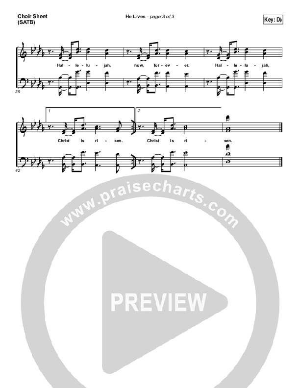 He Lives Choir Vocals (SATB) (Chris Tomlin)
