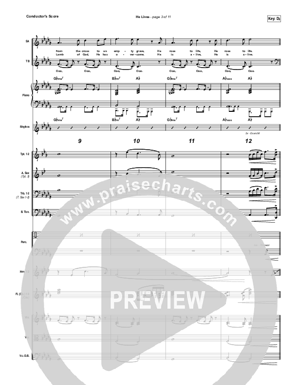 He Lives Conductor's Score (Chris Tomlin)