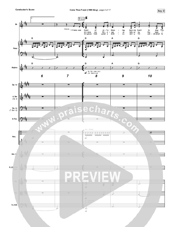 Come Thou Fount (I Will Sing) Orchestration (Chris Tomlin)