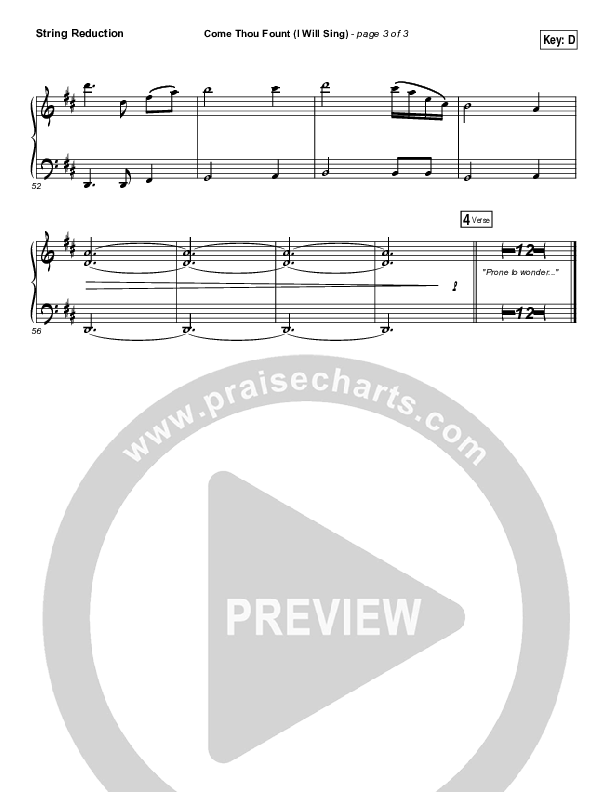 Come Thou Fount (I Will Sing) Synth Strings (Chris Tomlin)