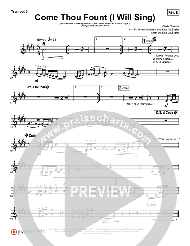 Come Thou Fount (I Will Sing) Brass Pack (Chris Tomlin)