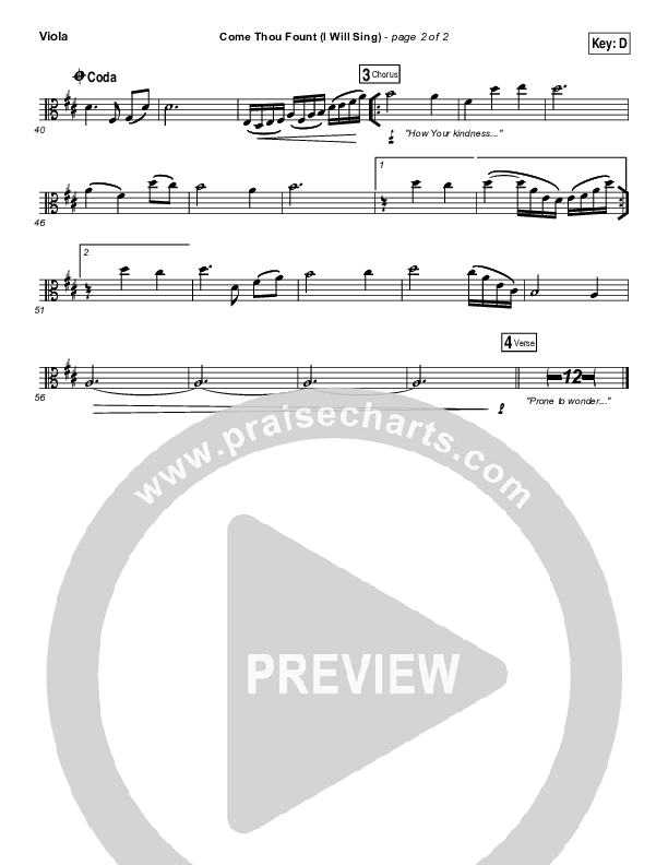Come Thou Fount (I Will Sing) Viola (Chris Tomlin)