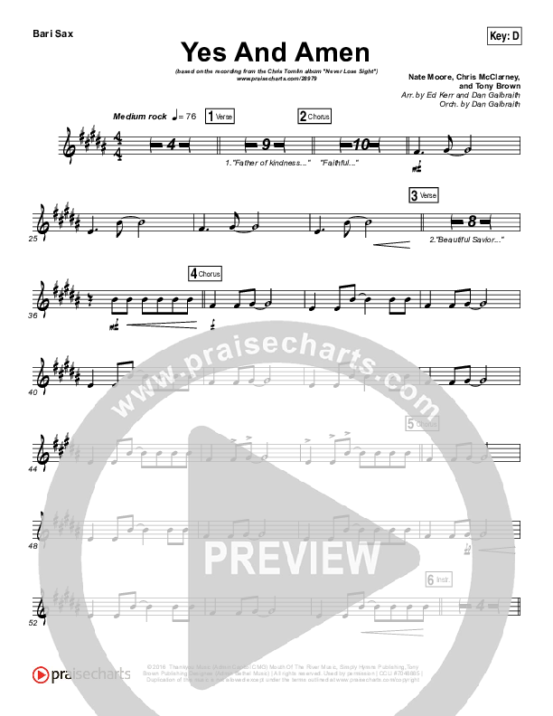 Yes And Amen Bari Sax (Chris Tomlin)