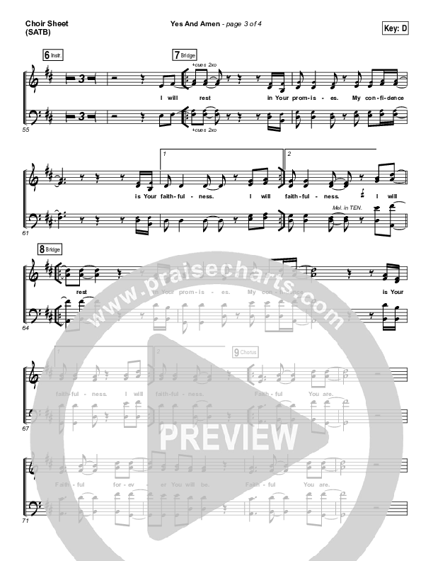 Yes And Amen Choir Vocals (SATB) (Chris Tomlin)