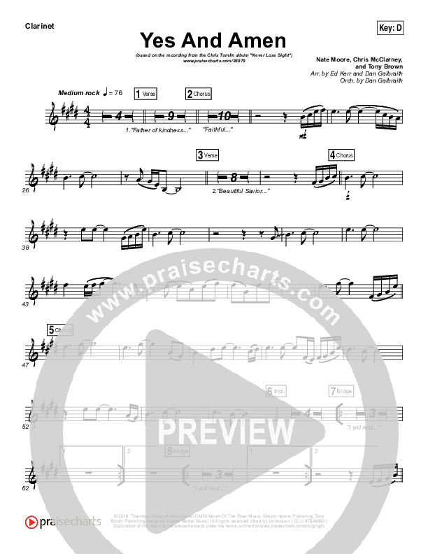 Yes And Amen Wind Pack (Chris Tomlin)