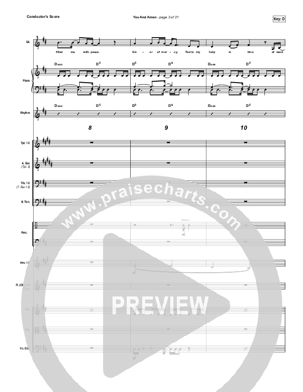 Yes And Amen Conductor's Score (Chris Tomlin)