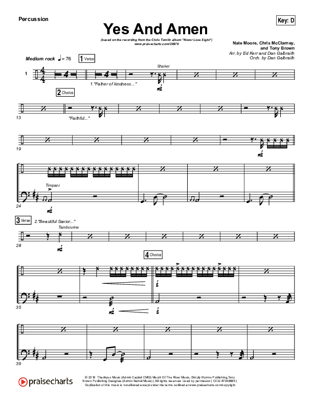 Yes And Amen Percussion (Chris Tomlin)
