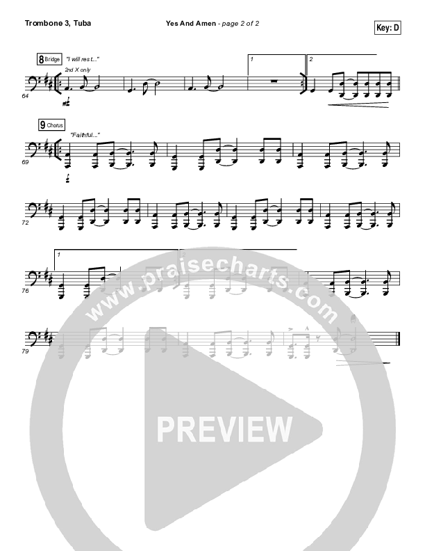 Yes And Amen Trombone 3/Tuba (Chris Tomlin)