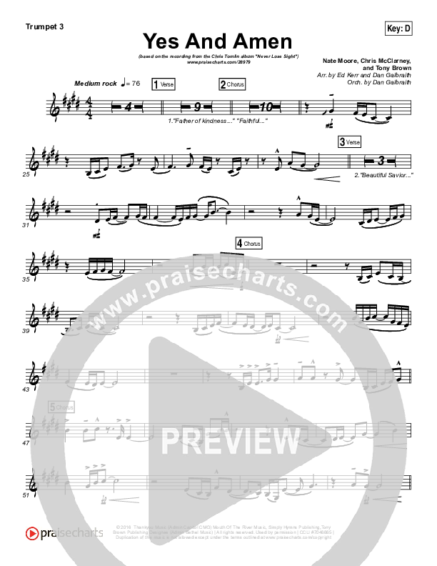 Yes And Amen Trumpet 3 (Chris Tomlin)