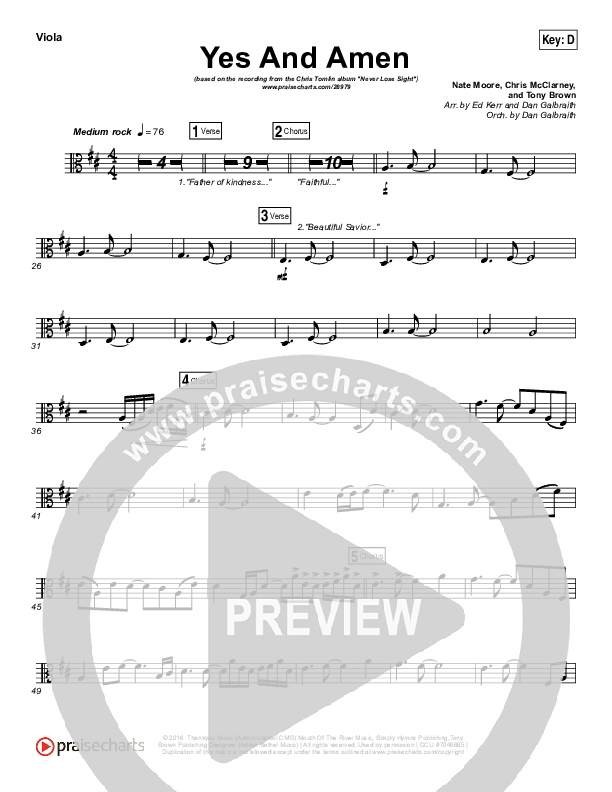 Yes And Amen Viola (Chris Tomlin)