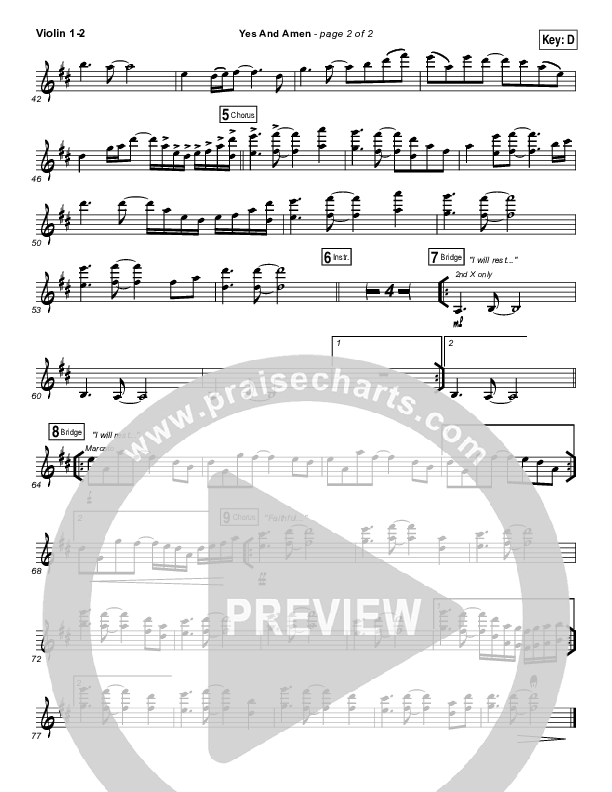 Yes And Amen Violin 1/2 (Chris Tomlin)