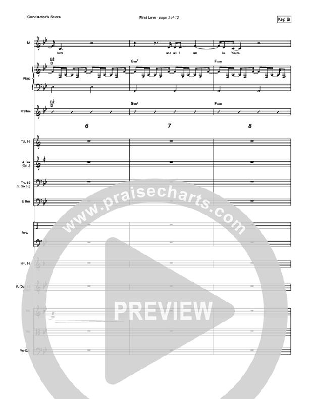 First Love Conductor's Score (Chris Tomlin / Kim Walker-Smith)