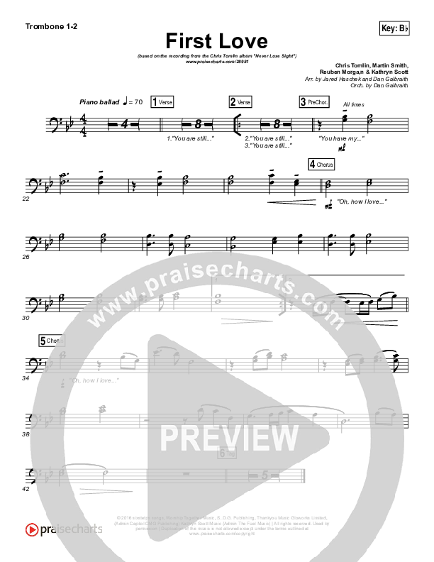 First Love Trombone 1/2 (Chris Tomlin / Kim Walker-Smith)