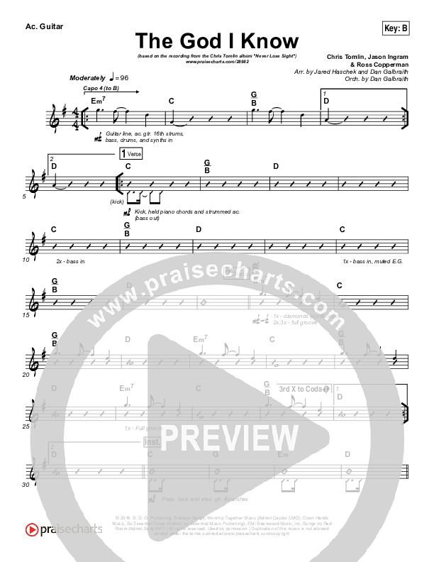 The God I Know Acoustic Guitar (Chris Tomlin)