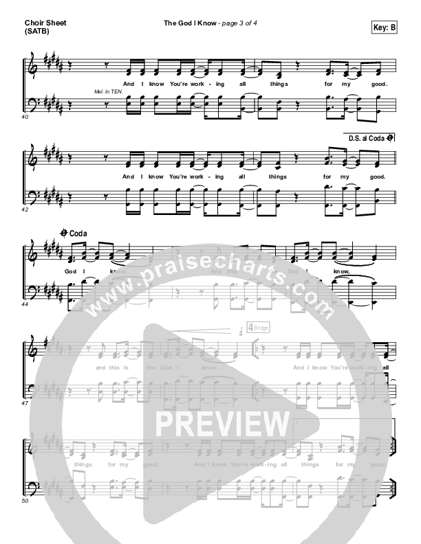 The God I Know Choir Vocals (SATB) (Chris Tomlin)