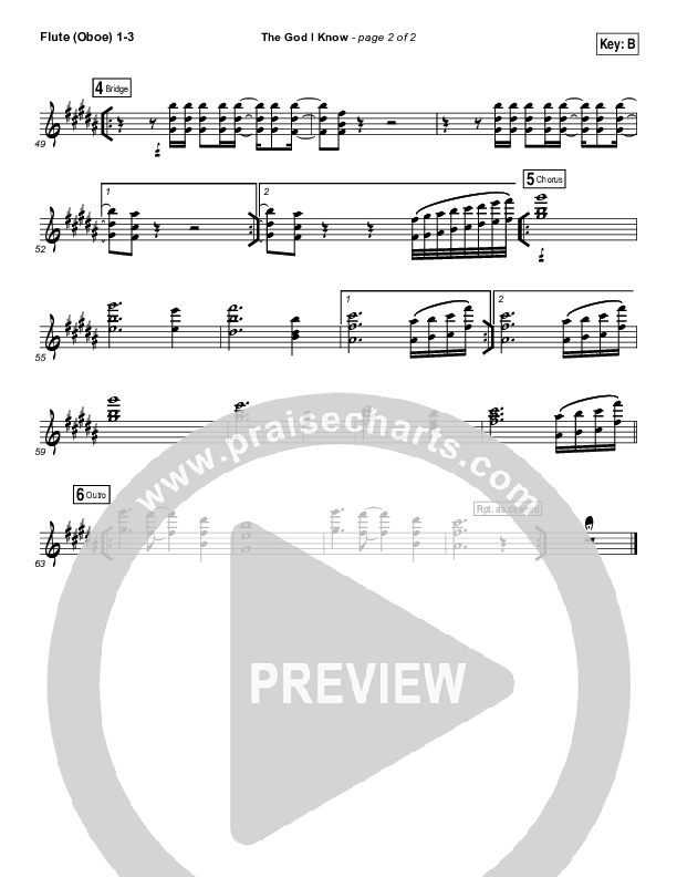 The God I Know Flute/Oboe 1/2/3 (Chris Tomlin)