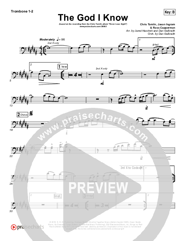 The God I Know Trombone 1/2 (Chris Tomlin)