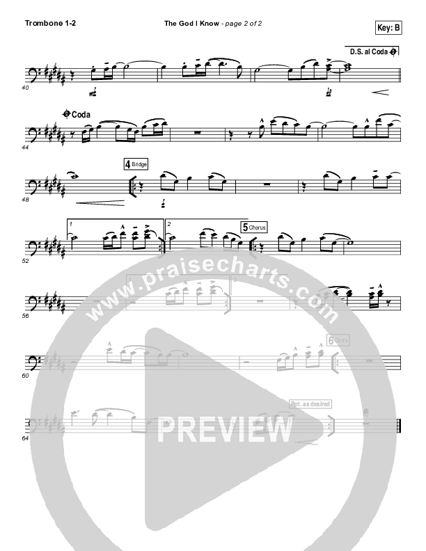 The God I Know Trombone 1/2 (Chris Tomlin)