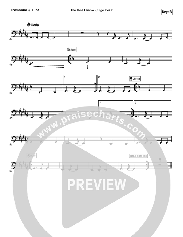 The God I Know Trombone 3/Tuba (Chris Tomlin)