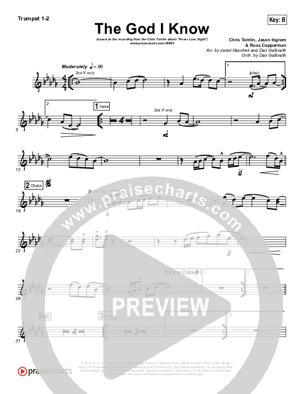 The God I Know Brass Pack (Chris Tomlin)